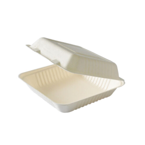 9 inch Biodegradable Square Takeaway Box, 200 Pieces - Image 2